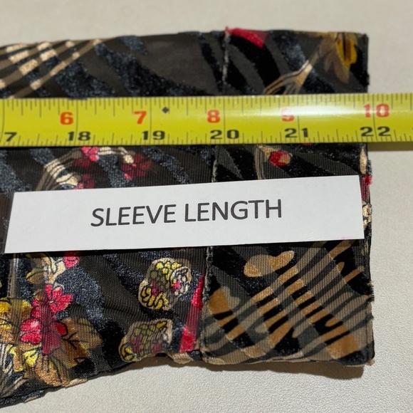 Women's Long Sleeve Velvet Burnout Tunic Top Button Up Sz L Boho Gypsy Caleoas - Picture 10 of 12